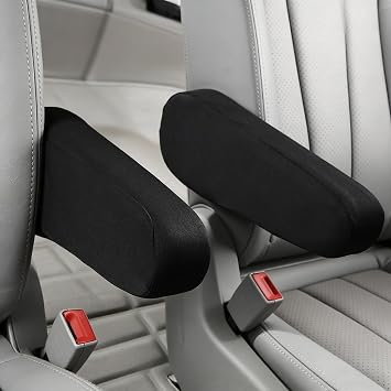 2PCs Car Armrest Cover Elastic Fabric,Soft Car Front Seat Arm Rest Cover | Universal Automotive Seat Arm Rest Slipcover Protectors,Center Console Lid Armrest Covers Replacement for Cars Van Truck SUV