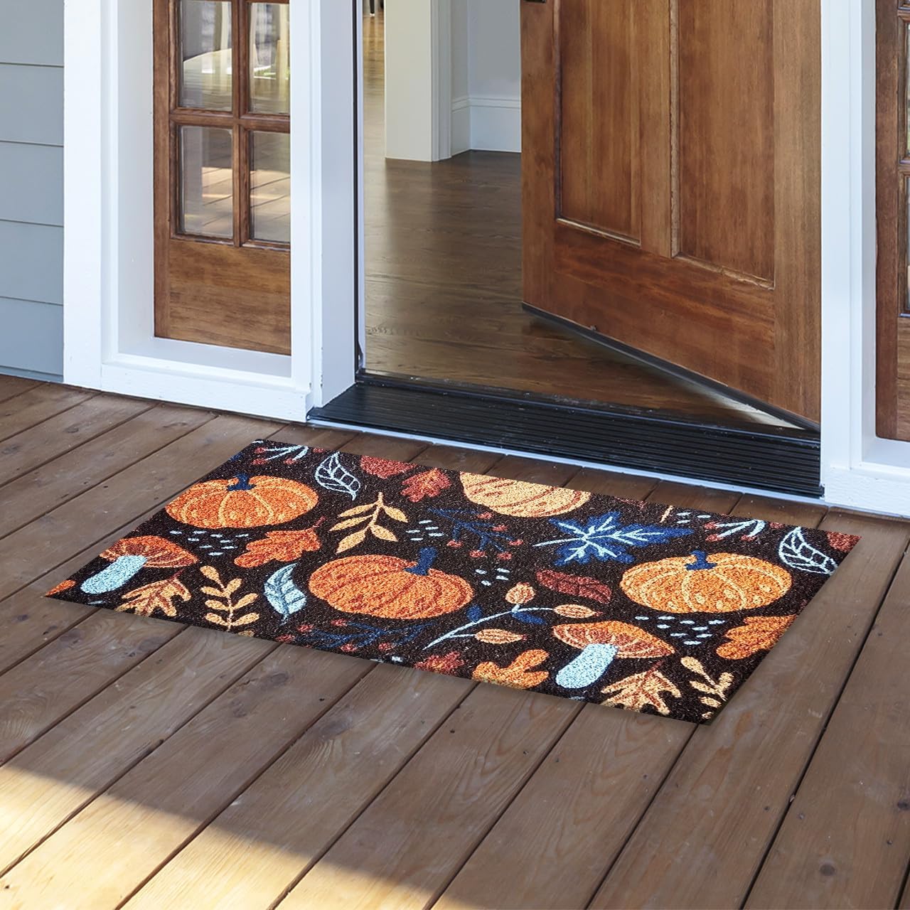 Briarwood Lane Pumpkins and Mushrooms Coir Doormat 18 x 30