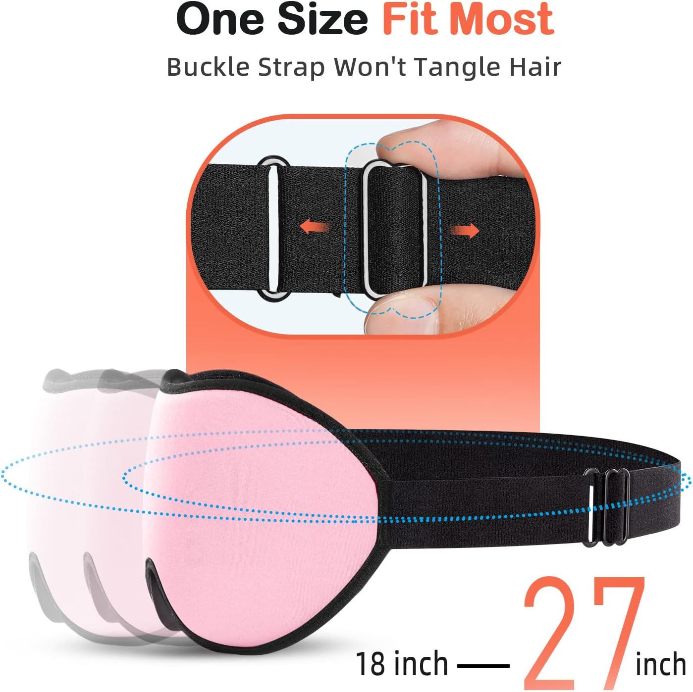 INNELO Sleep Mask for Side Sleeper, Eye Mask Sleeping Women Men, 100% Light Blocking 3D Contoured Cup Sleeping Mask Soft No Eye Pressure Eye Shade Cover Blindfold Night Mask for Travel Nap Yoga, Pink