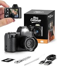 Mini Keychain Digital Camera,1080P Tiny Portable Camera with 4X Zoom, 32GB SD Card & Full Accessories, Ideal Birthday & Festival Gifts for 5 to 15 Girls Boys, Teenagers.