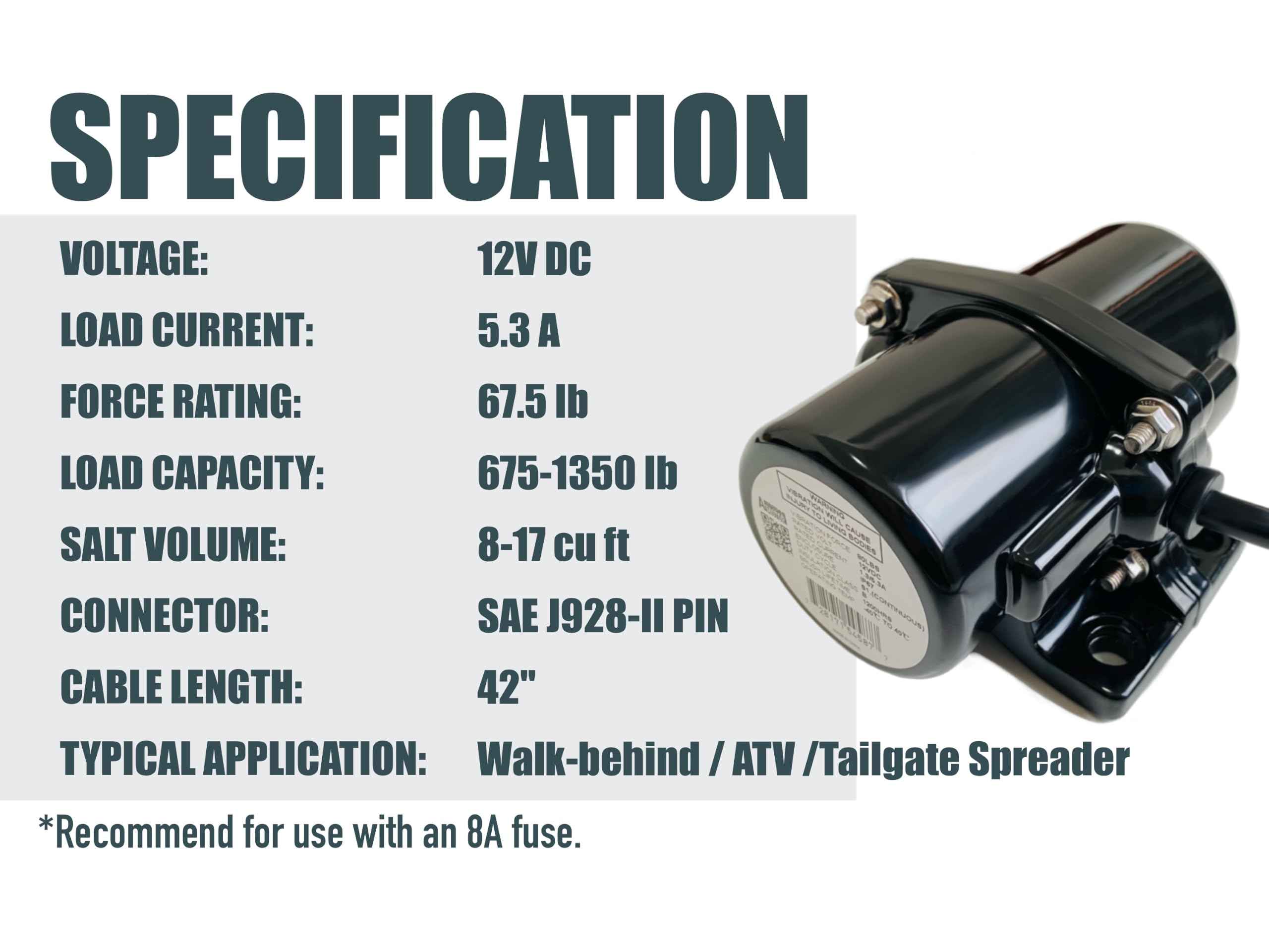 Concrete Vibrator Motor - 12VDC VIB50 -2