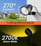 MEIKEE 7W LED Landscape Lighting, 12V/24V Low Voltage Landscape Lights, 800LM 2700K IP66 Waterproof Outdoor Spotlights Wall Tree Fence Decoration for Garden Path Yard (8 Pack)