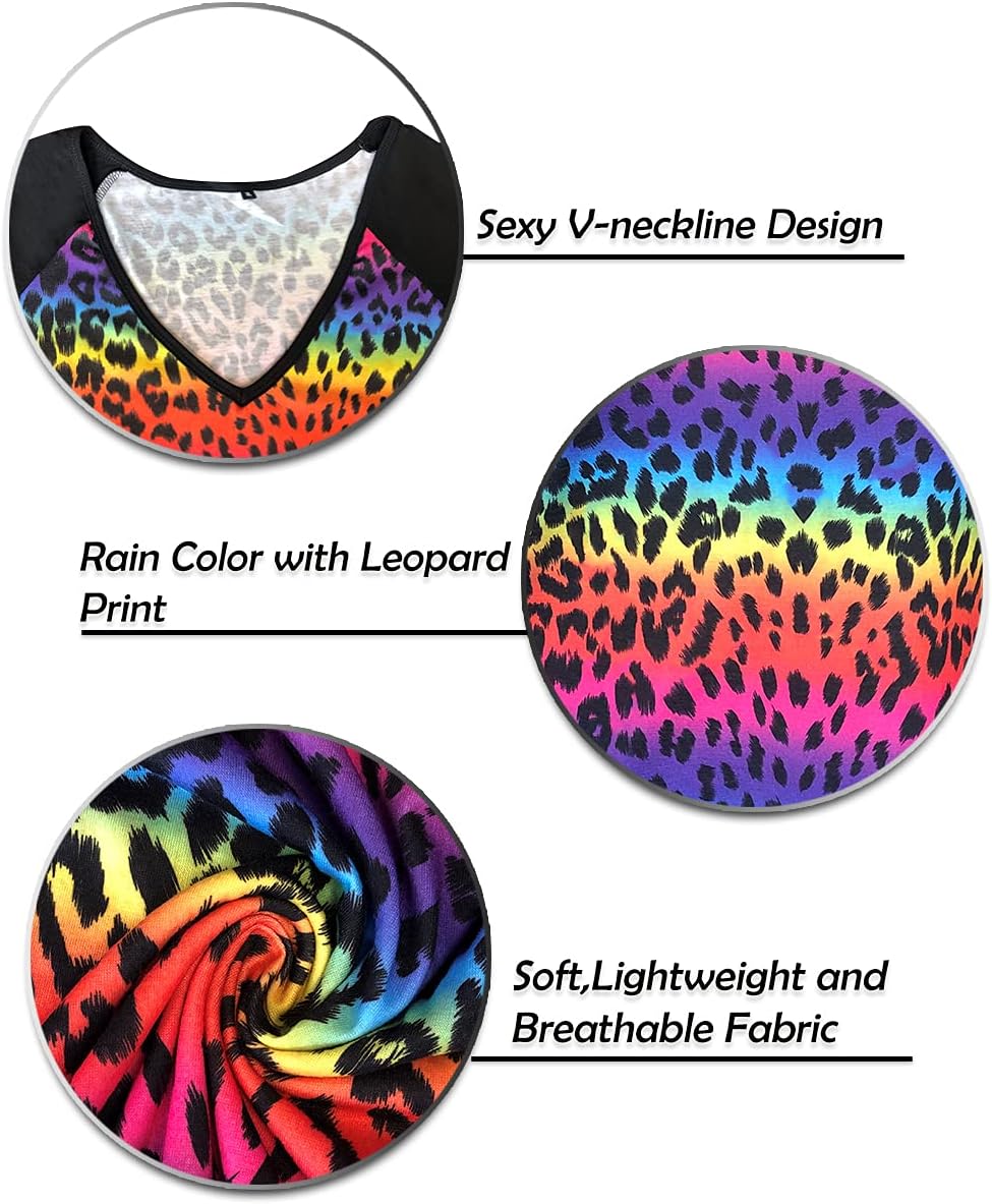 TIYOMI Plus Size Tops for Women Short Sleeve Color Block Raglan Sexy V Neck Shirts Tunic Spring Summer XL-5XL 14W-28W - Image 5