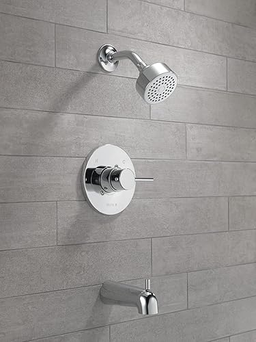 Miniatura 36 de Delta Faucet Kit moderno de grifo de ducha de la serie 14, color negro mate, con cabezal de ducha de un solo rociador, color negro mate T14459-BL-PP