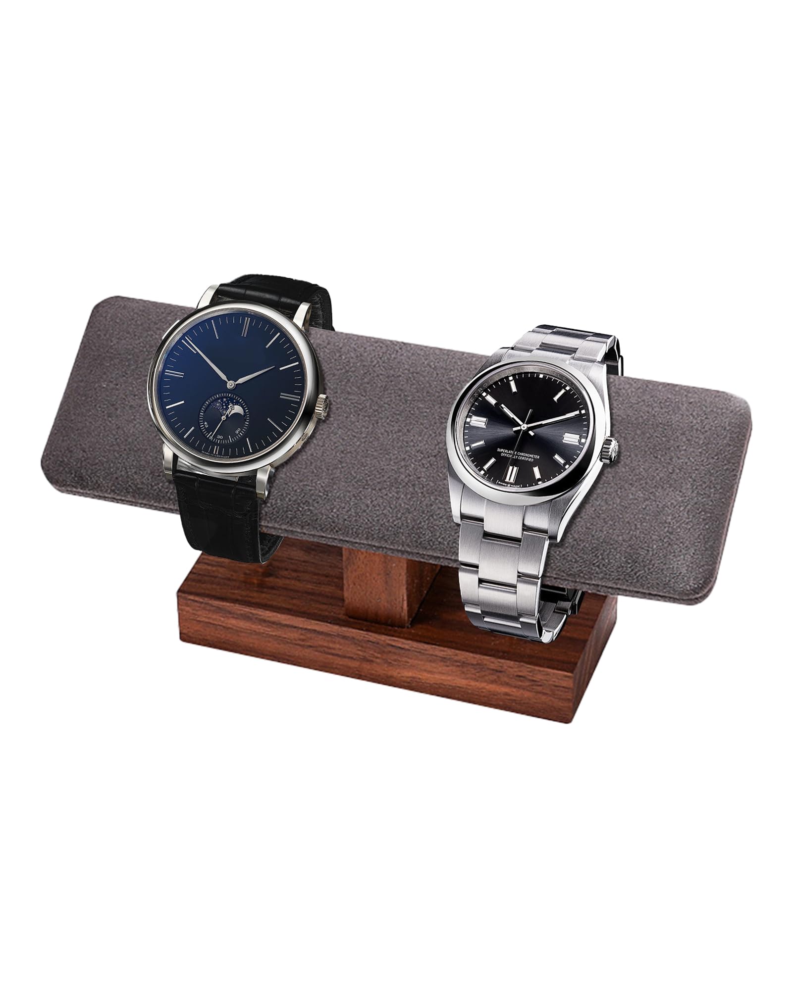 Support De Montre Homme En Cuir Et Marbre - Présentoir Élégant Pour Bijoux Et Montres