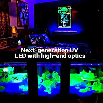 UV LED Black Light,10W USB Ultraviolet Light Bar,Portable Party Lamp Glow in The Dark,385-400nm Black Lamp Fixture Bright Fun for Fluorescent Poster Glow Party Halloween Christmas Decor [Energy Class A]