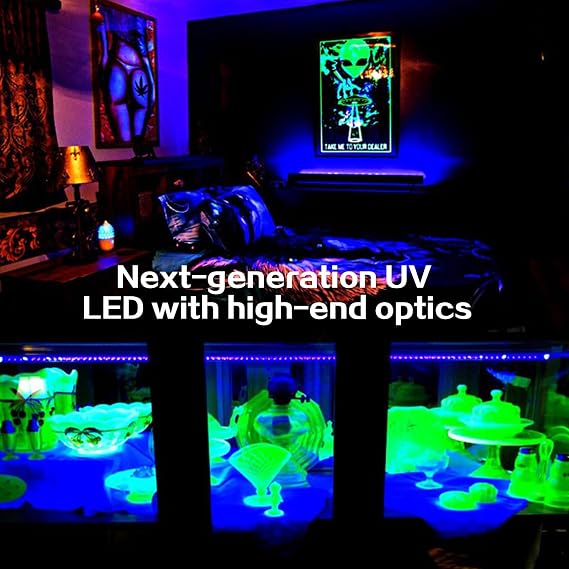 UV LED Black Light,10W USB Ultraviolet Light Bar,Portable Party Lamp Glow in The Dark,385-400nm Black Lamp Fixture Bright Fun for Fluorescent Poster Glow Party Halloween Christmas Decor [Energy Class A]