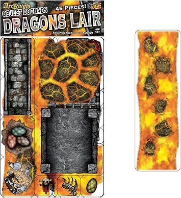 Dragons Lair - 24pc Double-Sided Lair & Terrain Pieces for Starters & Masters Alike - Roleplaying Objects for Dungeons & Dragons - Immersive Map Accessories for DND 5E, Pathfinder & Warhammer RPGs