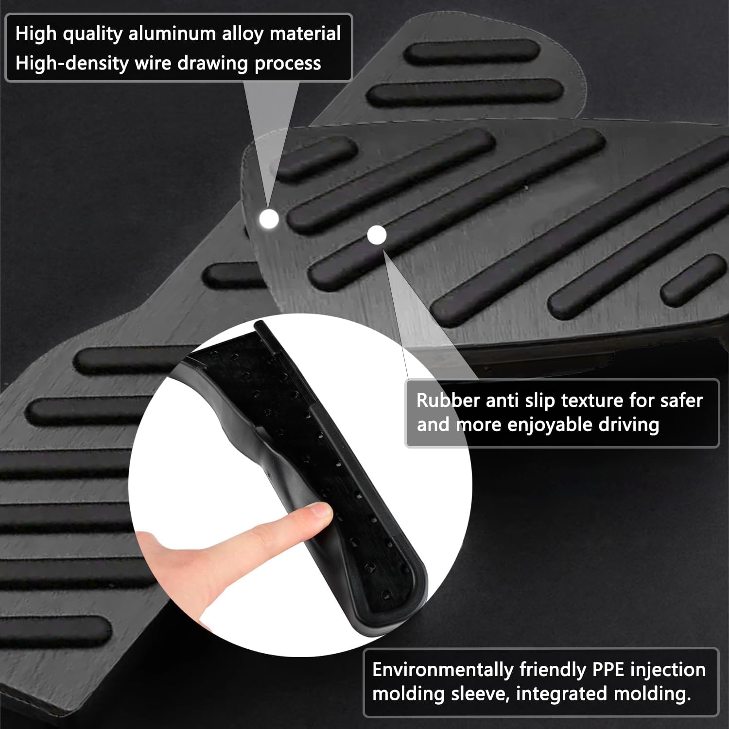 Aluminum Alloy Gas Brake Pedal Cover for Chevy Camaro 2016 2017 2018 2019 2020 2021 2022 2023 No Drilling Non Slip Aluminum Brake and Accelerator Pedal Covers Interior Accessories 2PCS(Black)