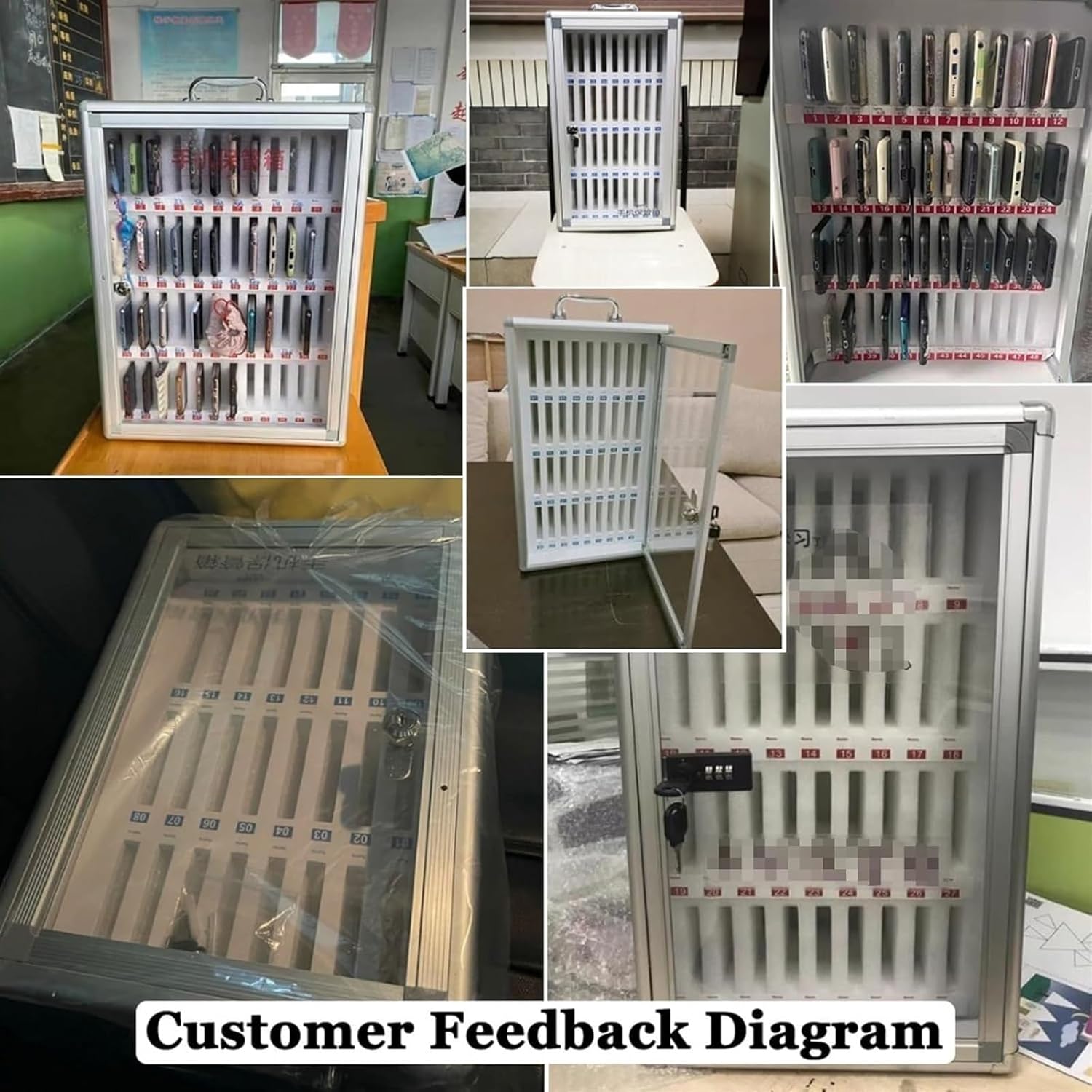 SAFELLHBBSHYYDM 携帯電話ロッカー、携帯電話収納キャビネット、アルミニウム合金ポケットチャート収納キャビネット 携帯電