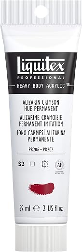 Liquitex 1045116 Professional Heavy Body Acrylic Paint, 2-oz Tube, Alizarin Crimson Hue Permanent