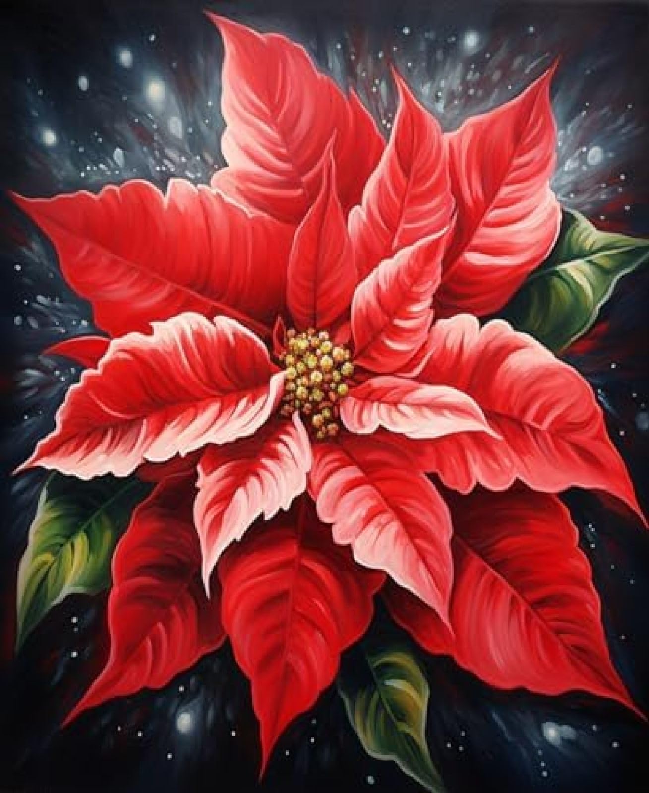 SKMN DIY Malen Nach Zahlen Kits,Weihnachtsblumen-Weihnachtsstern,Malen nach  Zahlen Kits Leinwand Gemlde fr Erwachsene,Geschenk for  Junge,Mdchen,40x50cm Rahmenlos: Amazon.de: Spielzeug