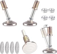 Vista 1 de Furniture Levelers Swivel Feet,Angle Height Adjustable(3/8-16 Nut Inserts Kits-4 Sets),Heavy Duty Leveling Legs for Table Chairs Cabinets Sofa,with
