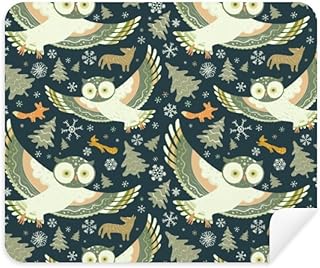 Lovely Birds Owls Dark Floral Patterns Cleaning Cloth Screen Cleaner 2pcs Suede Fabric