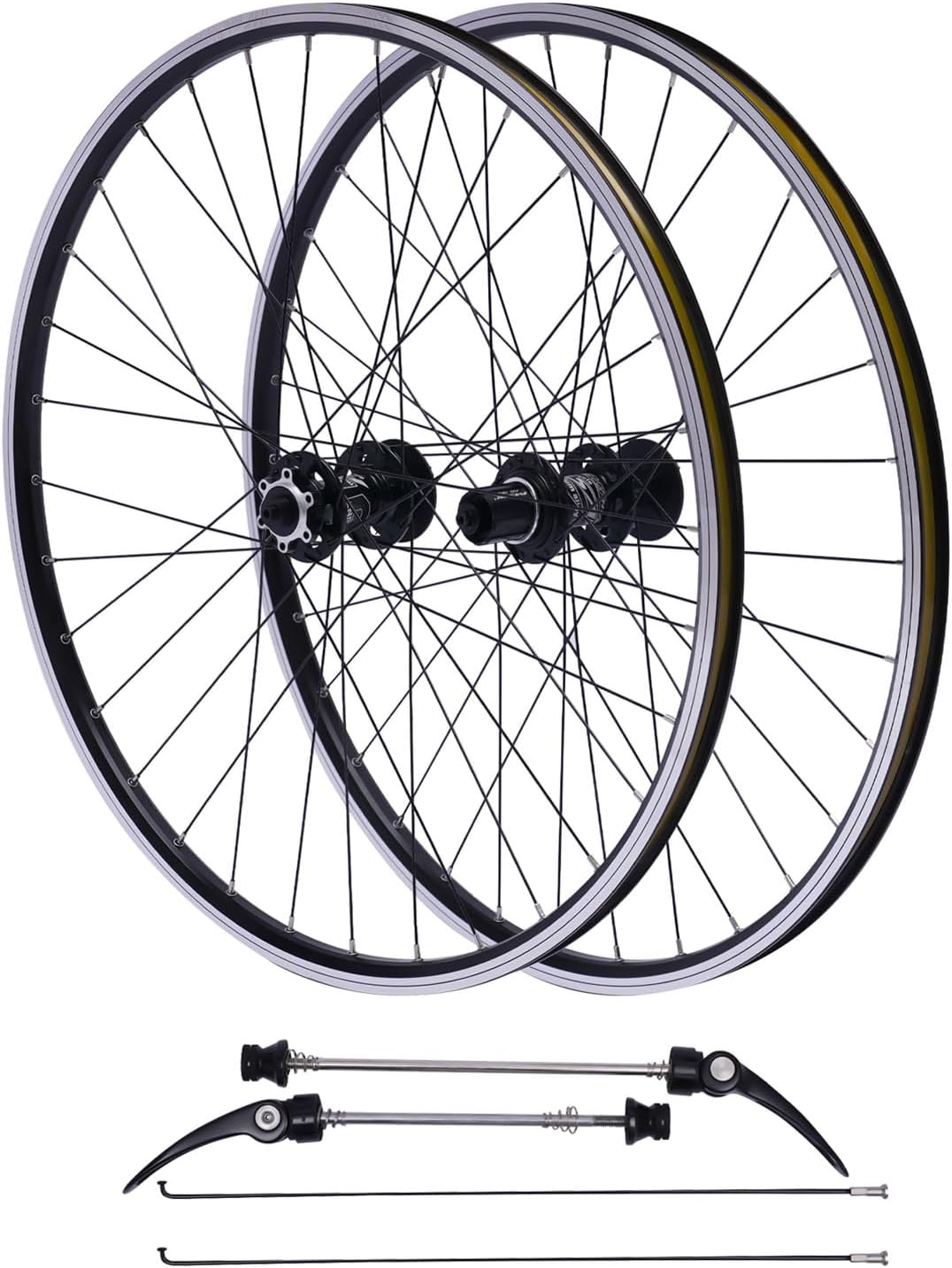 Mountain Bike Wheelset 27.5" Aluminum Alloy Rim Disc Brake MTB Wheelset Front & Back Wheels Mountain Bike Wheels, Quick Release Disc Brake MTB Wheel Set, Compatible 7-12 Speed Cassette