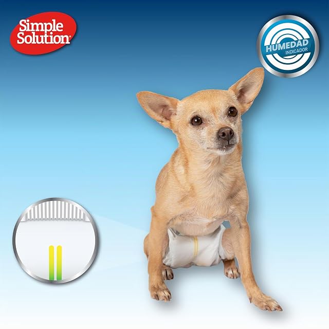 Foto 6 de 8 de Simple Solution Desechables Pañales para Perros Hembra, Ajuste Super Absorbente a Prueba de Fugas