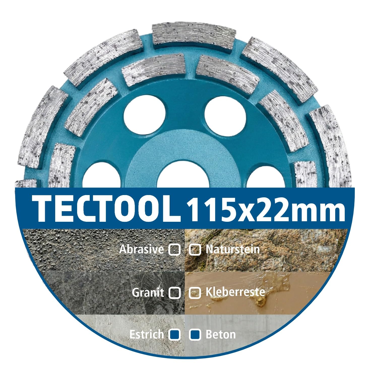 18387 Diamentowy talerz szlifierski, beton i jastrych, Ø 115