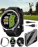 Garmin Approach S44 Golf GPS Smartwatch Silver Aluminum Bezel with Black Silicone Band with Wearable4U Power Bank Bundle