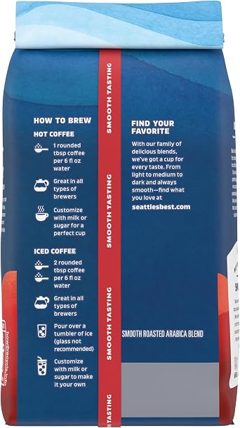 Ground Coffee, Seattle's Best, Level 3, 12 oz, Red