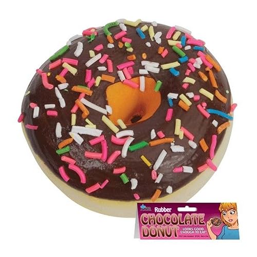 Unbranded Donut de goma falsa cubierta de chocolate con aspecto de espolvoreo, broma real, broma, broma divertida
