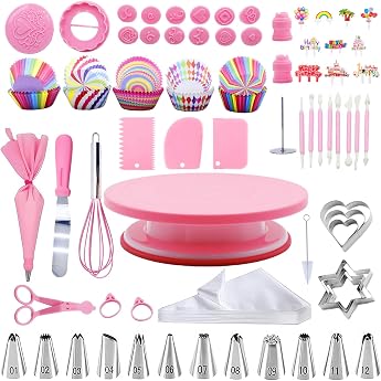 Vlecexs Rotating Plate for Cakes, Pastry Sleeve Nozzles, Cake Sleeve, Rotating Base Cakes, Pastry and Pastry, Pastry Utensils