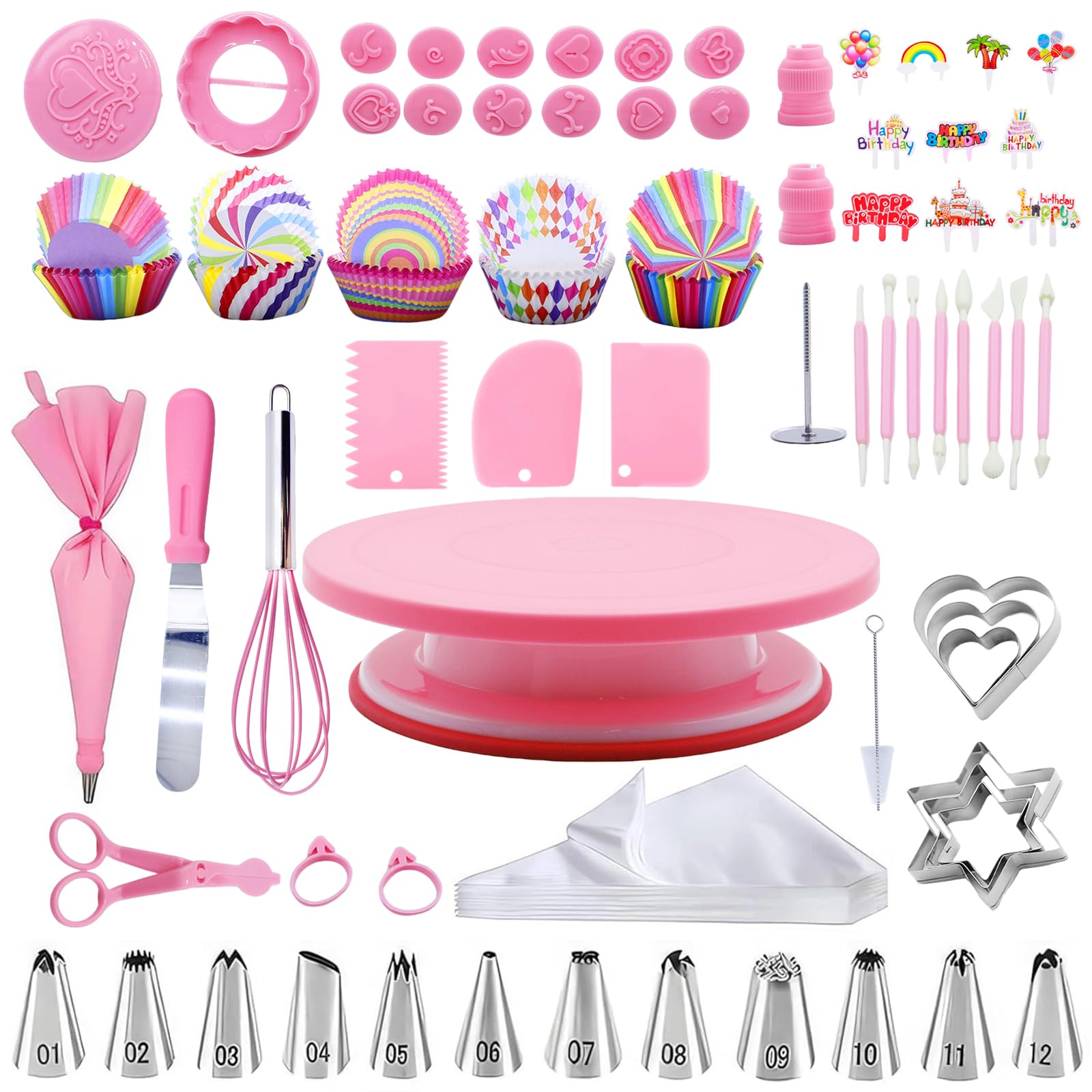 Plato Giratorio para Tartas, Boquillas Manga Pastelera, Manga Pastelera, Base Giratoria Tartas, Reposteria y Pasteleria, Reposteria Utensilios, Kit Reposteria