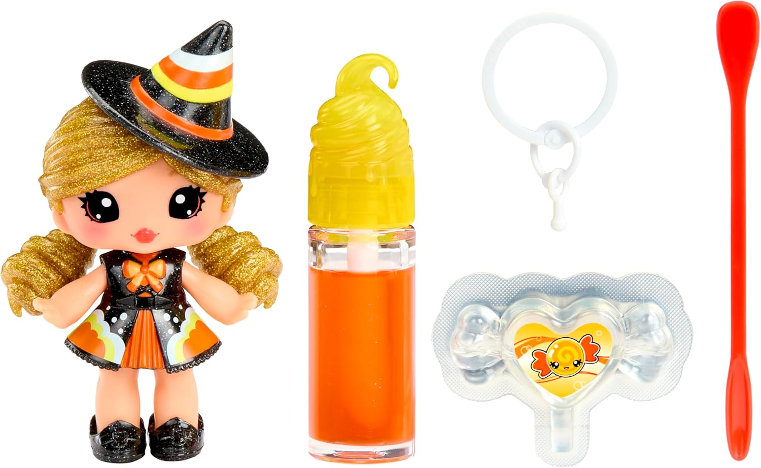 Yummiland x Halloween Lip Gloss Doll - Cassie Treats Includes DIY Lip Gloss + Keychain, Cosmetic Play, Seasonal Halloween Collectible, Ages 4+