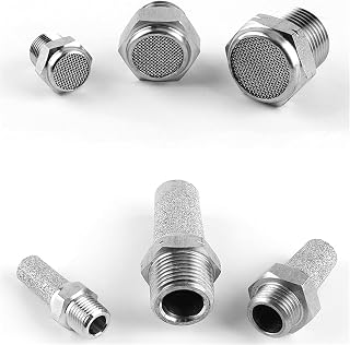 Connector 304 Stainless Steel Pneumatic Connector Muffler Thread 1/8" 1/4" 3/8" 1/2" Muffler Accessories Noise Filter Throttle Muffler Easy to Install and Durable (Color : Pagoda Type 01)
