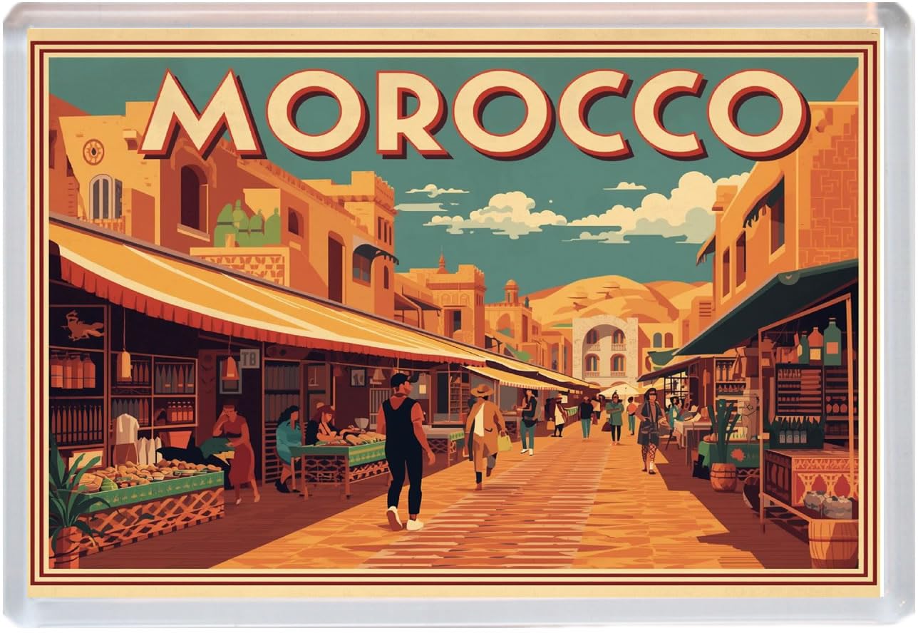 Baked Bean Store Multicolor Morocco - Jumbo Artistic Fridge Magnet 96 X 67Mm Bbsfhm2087