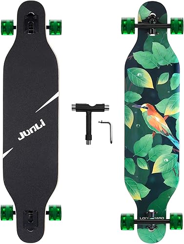 Miniatura 7 de Junli - Patineta Freeride de 41 pulgadas, para skateboarding, estilo libre y pendientes.