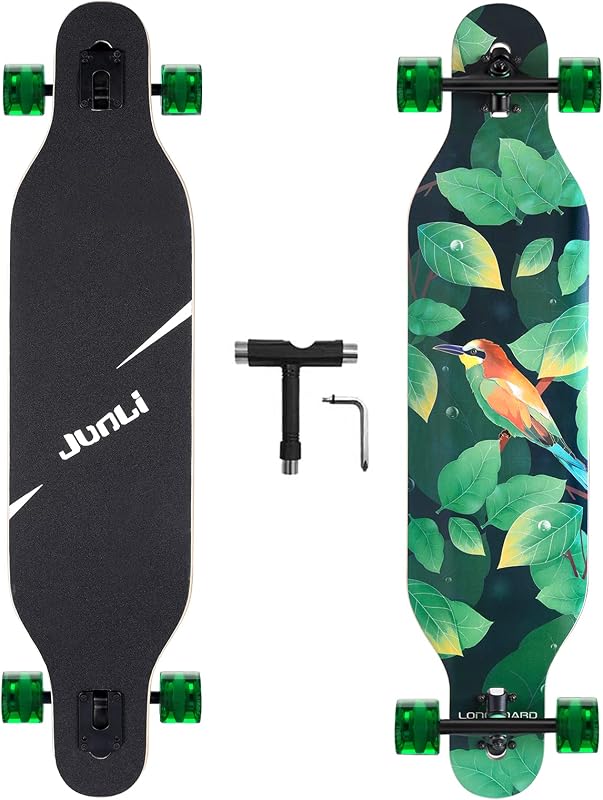 Junli Longboard de monopatín Freeride de 41 Pulgadas: monopatín Cruiser Completo para Crucero, Carving, Estilo Libre y Descenso