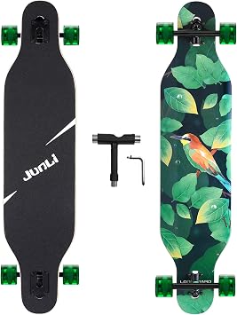 Junli 41 Inch Freeride Skateboard Longboard - Complete Skateboard Cruiser for Cruising, Carving, Free-Style and Downhill