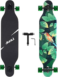 Junli 41 Inch Freeride Skateboard Longboard - Complete Skateboard Cruiser for Cruising, Carving, Free-Style and Downhill