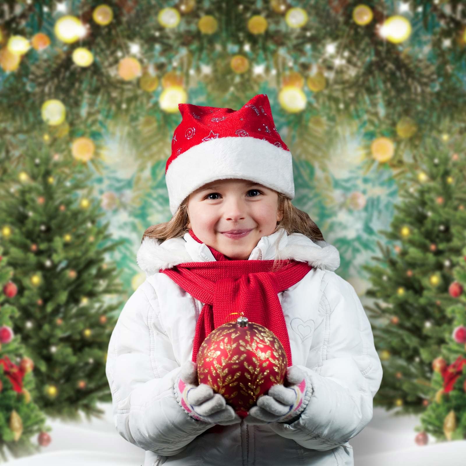 Allenjoy Cardboard Christmas Trees Backdrop Snowflakes Rustic Wooden Photoshoot Background - View #6