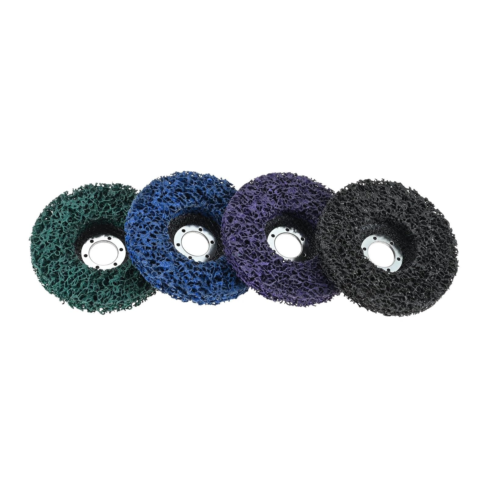 10 Stück Schwarz/Lila/Blau/Grün 4,5 Zoll 115 mm für Diamant-Schleifscheiben, Entlackung, schnelle Entfernung von Rostoxiden Metall- und Holzoberflächen