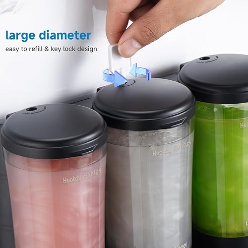 Miniatura 6 de Dispensador de champú y acondicionador, dispensador de jabón de ducha sin taladro, dispensador de ducha montado en la pared, dispensador de ducha de