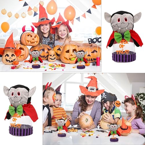 Miniatura 4 de Luxshiny Tarro de caramelo de Halloween para niños, mini tarro de caramelo, cajas de regalo de dulces, tarros de plástico transparente con tapas,