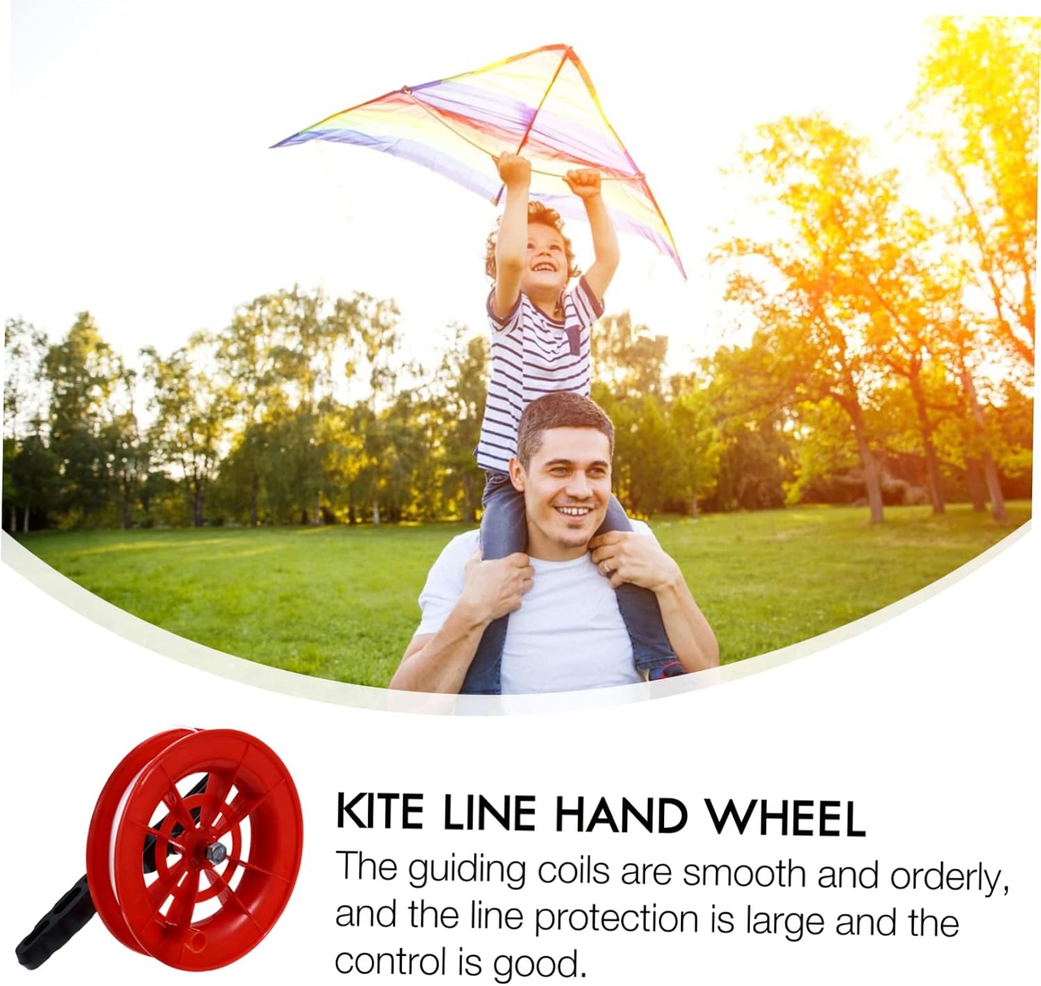 2Pcs Winder Tool Ergonomic Grip Kite Reel with Line Easy to Use for Adults for Outdoor Flying Activities