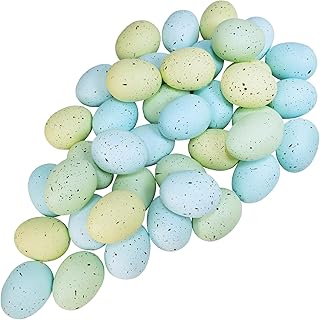 Winlyn 40 Pcs Easter Eggs Artificial Speckled Foam Eggs Pastel Green Blue Decorative Eggs 2.1" for Neutral Spring Easter Table Decor Bowl Basket Filler DIY Wreath Party Favor