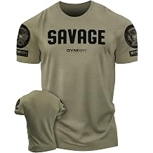 Savage Mens Workout Shirt for Men, Gym Funny Deadlift Lifting T-Shirt