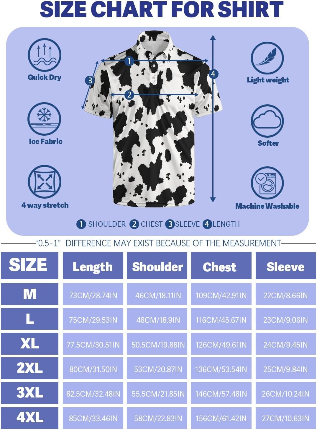 Men's Golf Shirt Funny Polo Shirts Button Up Short Sleeve Party Outfit Shirt for Men