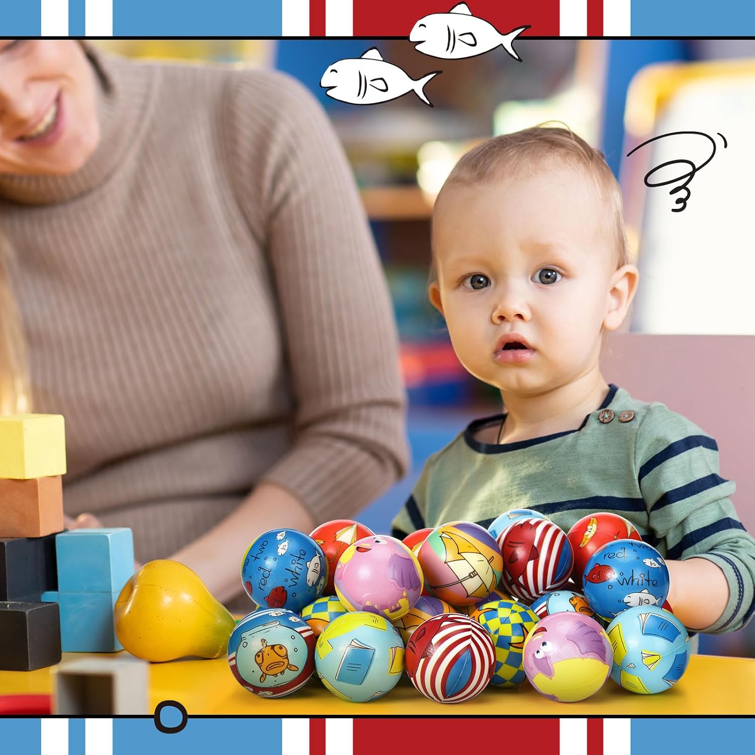 Meooeck 48 Pcs Holiday Stress Balls Bulk 2.4 Inch Holiday Blue Elephant Stress Relief Toys Cute Whimsical Squeeze Balls Party Favors for Bag Filler Stuffer Gifts, 8 Styles - Image 2