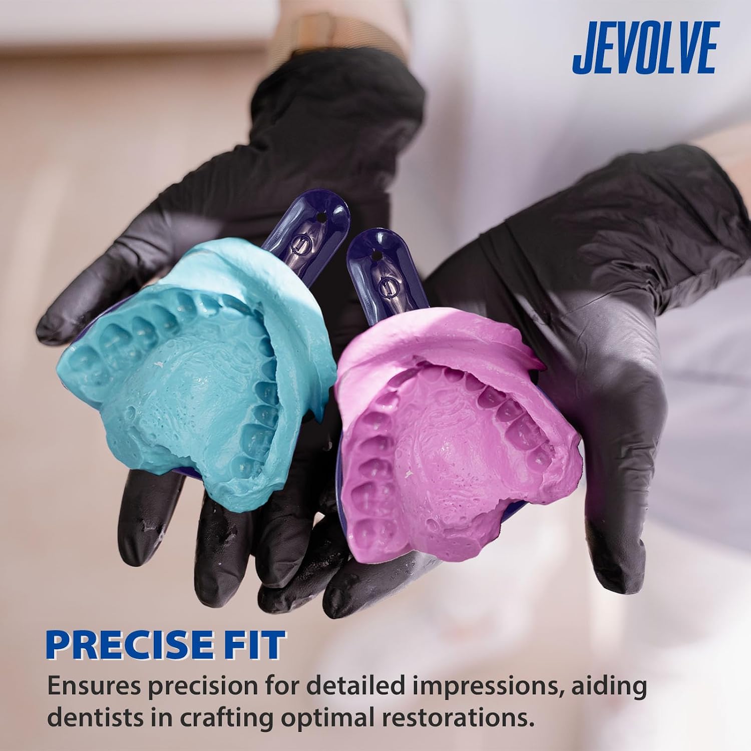 Dental Impression Tray Bag of 48 | Perforated Disposable Teeth Impression Trays | #1 Large Upper - Purple