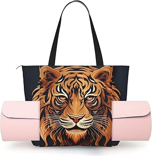 Women'S Yoga Bag With Yoga Mat Carrier Large Shoulder Bag Panda In The Rain Carryall Tote For Travel Office Beach Gym