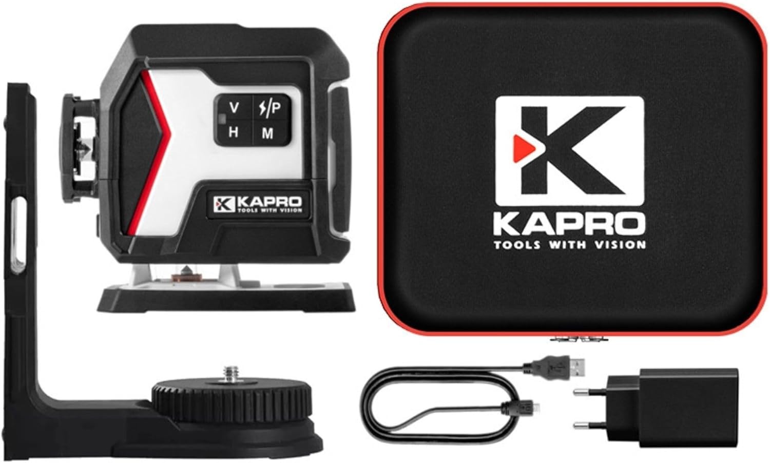 Kapro Nucleo Mini 3D Green Laser - Three 360° Laser Lines - 100 Foot (30m) Range - Manual/Pulse/Flash Modes