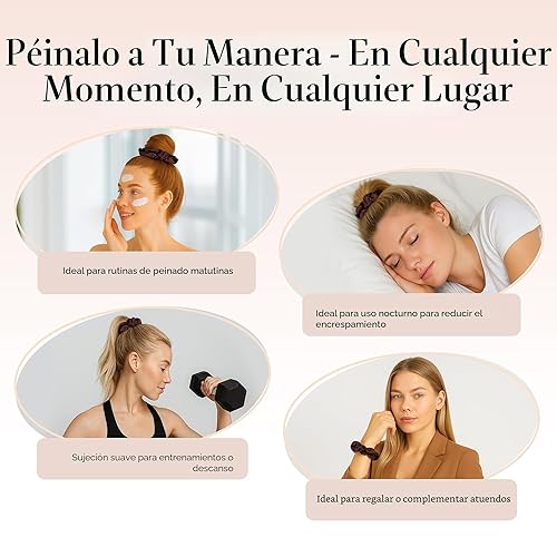 Miniatura 5 de Kitsch Coleteros de satén para mujer, sin arrugas, control de encrespamiento, más suave que la seda para todo tipo de cabello, accesorios elegantes