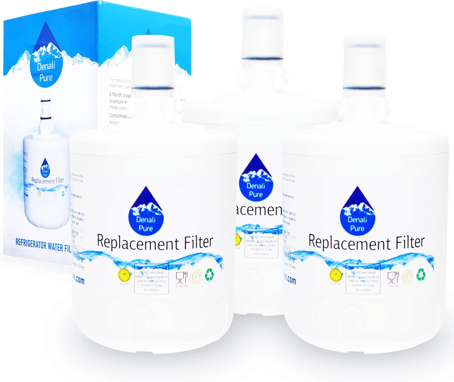 3-Pack Replacement for Whirlpool ED5GTFXKQ01 Refrigerator Water Filter - Compatible with Whirlpool 8171413, 8171414 Fridge Water Filter Cartridge