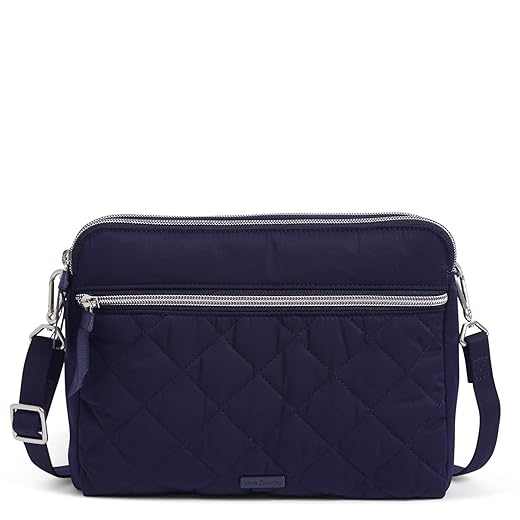 Vera Bradley Women's Performance Twill Triple Compartment Crossbody Purse, Classic Navy, One Size
