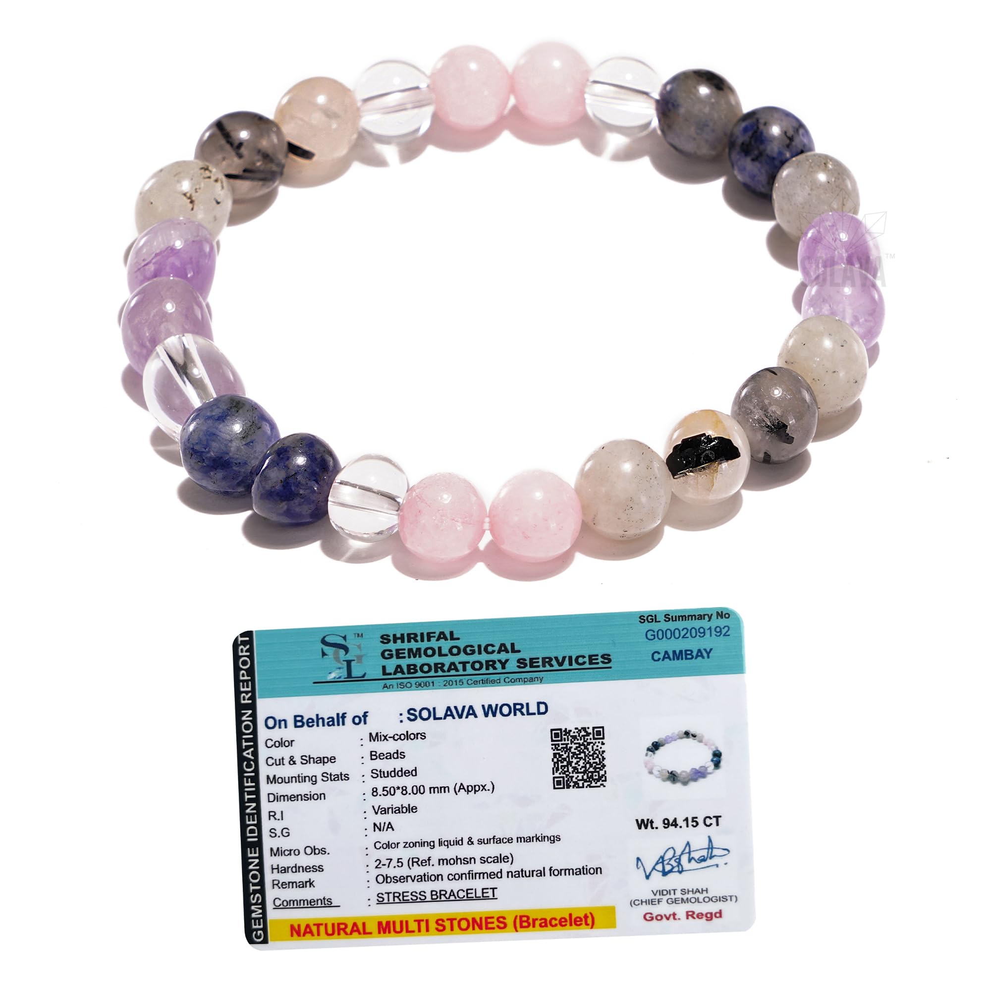 Original Stress Relief Bracelet - Certified Multi Crystal Bracelet for Stress, Peace, Calmness, Focused Mindset, Nurturing Energy, Chakra Healing and Happiness - 8 MM Beads (8.5 Inch) (B0DFD16JZ7) Amazon Price History, Amazon Price Tracker