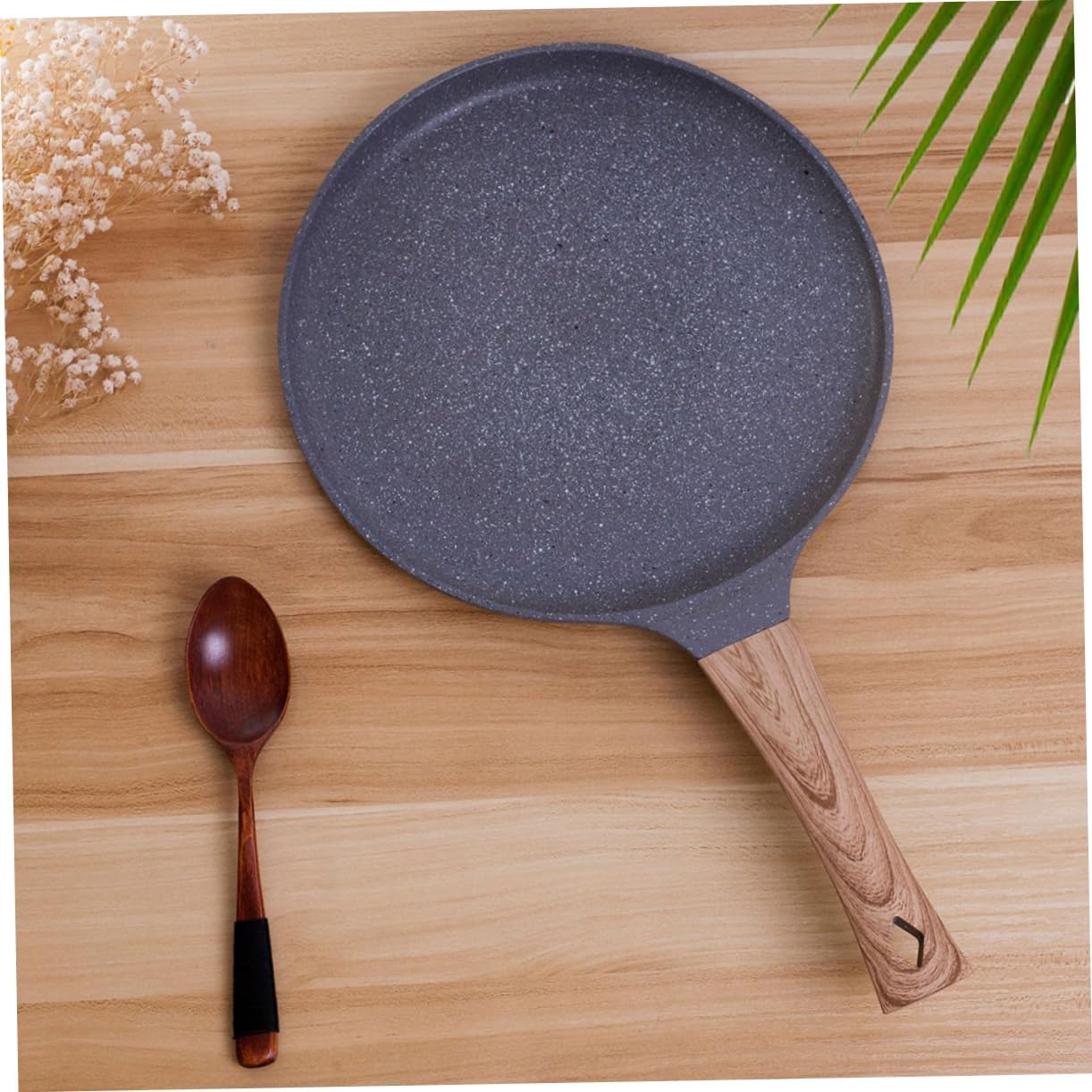 Cabilock 1Pc Non Stick Frying Pan for Home Use Omelette Bbq Cooking Pan Sturdy Handle Easy to Clean for Fried Potatoes and Steaks